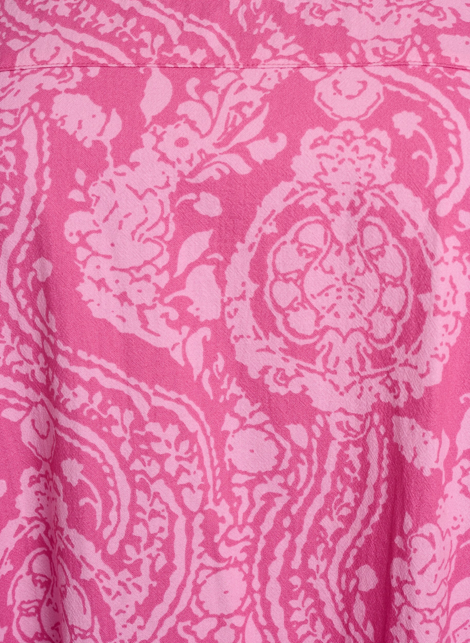 ZizziKortermet bomullskjole med trykt m&oslash;nster, Rosa, Packshot image number 2