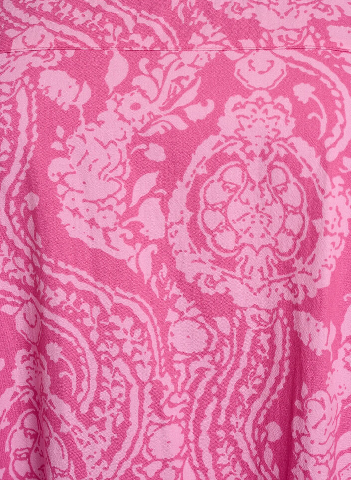Kortermet bomullskjole med trykt m&oslash;nster, Rosa, Packshot image number 2