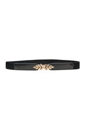 Smalt midjebelte med et bladformet spenne, Black