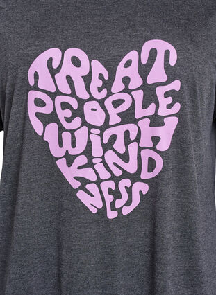 Zizzi Kortermet nattkjole med teksttrykk, Svart, Packshot image number 2