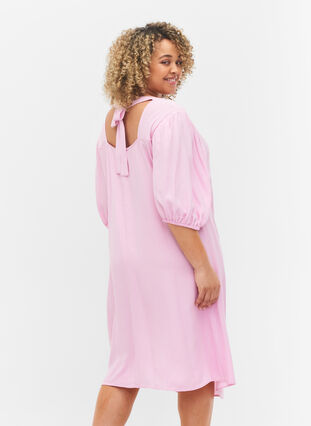 Kjole i viskose med ryggdetalj, Mauve Mist, Model image number 1
