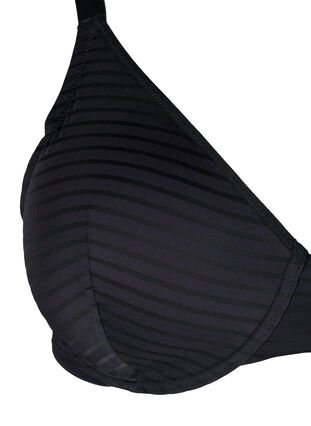 Formstøpt BH med stripete netting, Black, Packshot image number 2