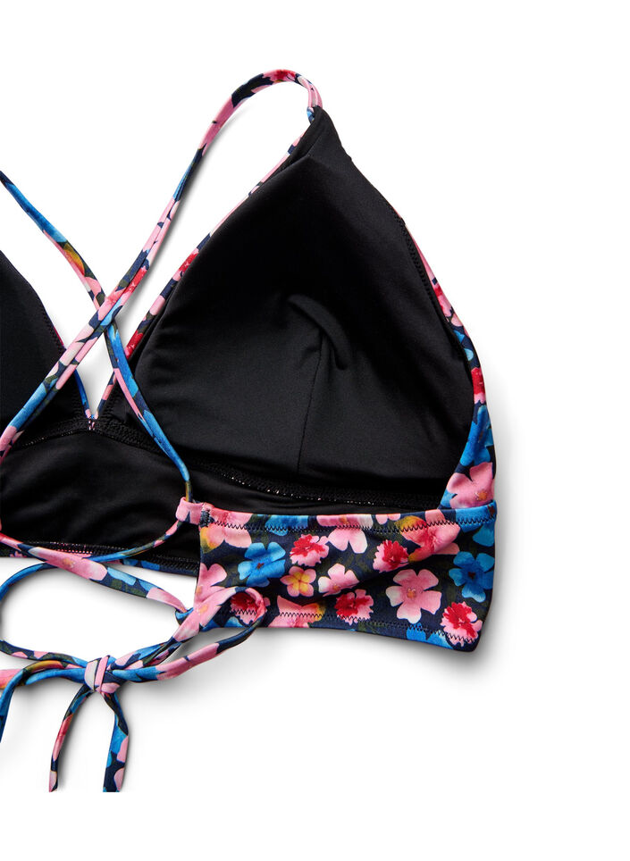 Blomstret bikinioverdel med knyting på ryggen, Multi Flower AOP, Packshot