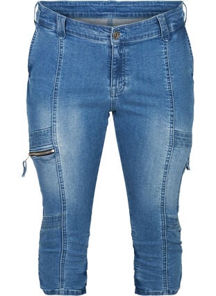 Nillie capri jeans, Blue denim, Packshot image number 0