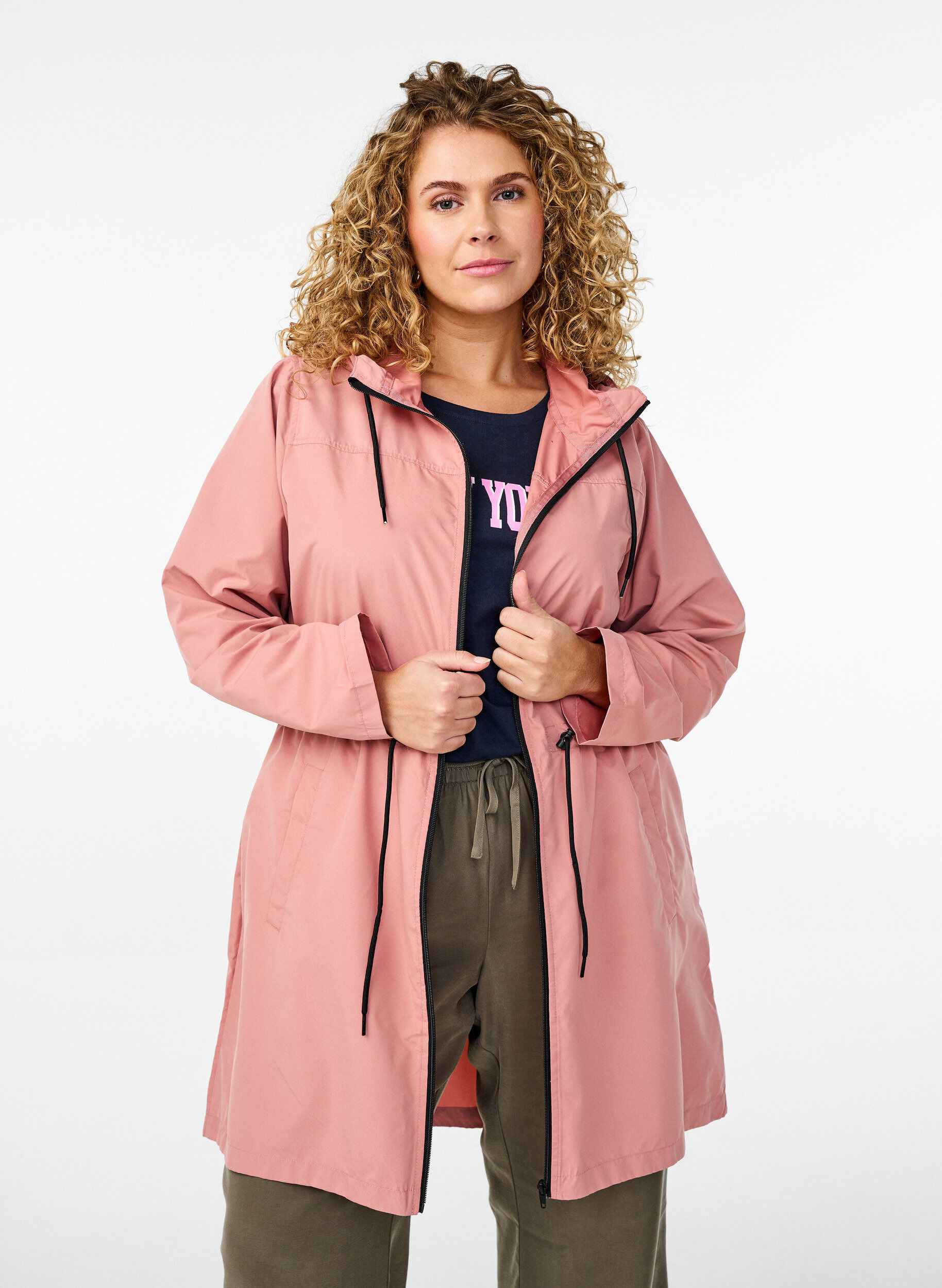 FLASH - Vannavst&oslash;tende parkas med hette, Rosa, Model