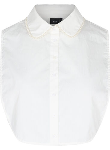 Skjortekrage med perler, Bright White, Packshot image number 0
