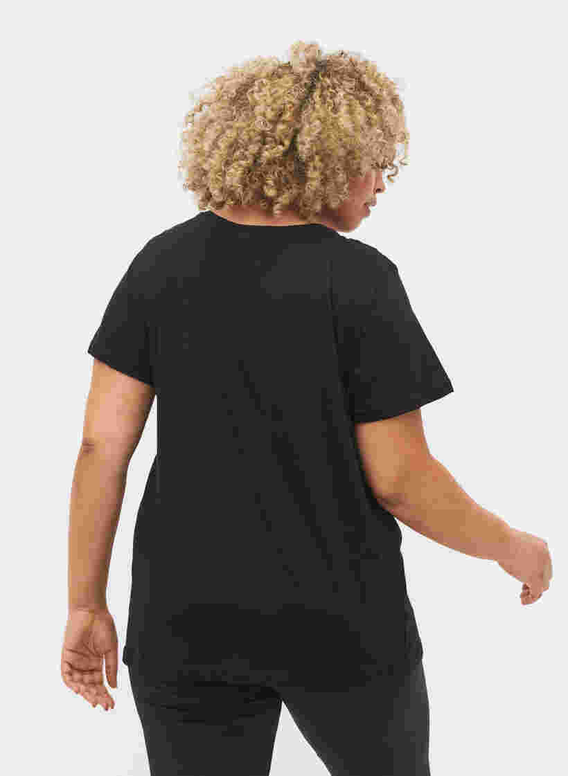 T-skjorte til trening med trykk, Black gold foil logo, Model image number 1