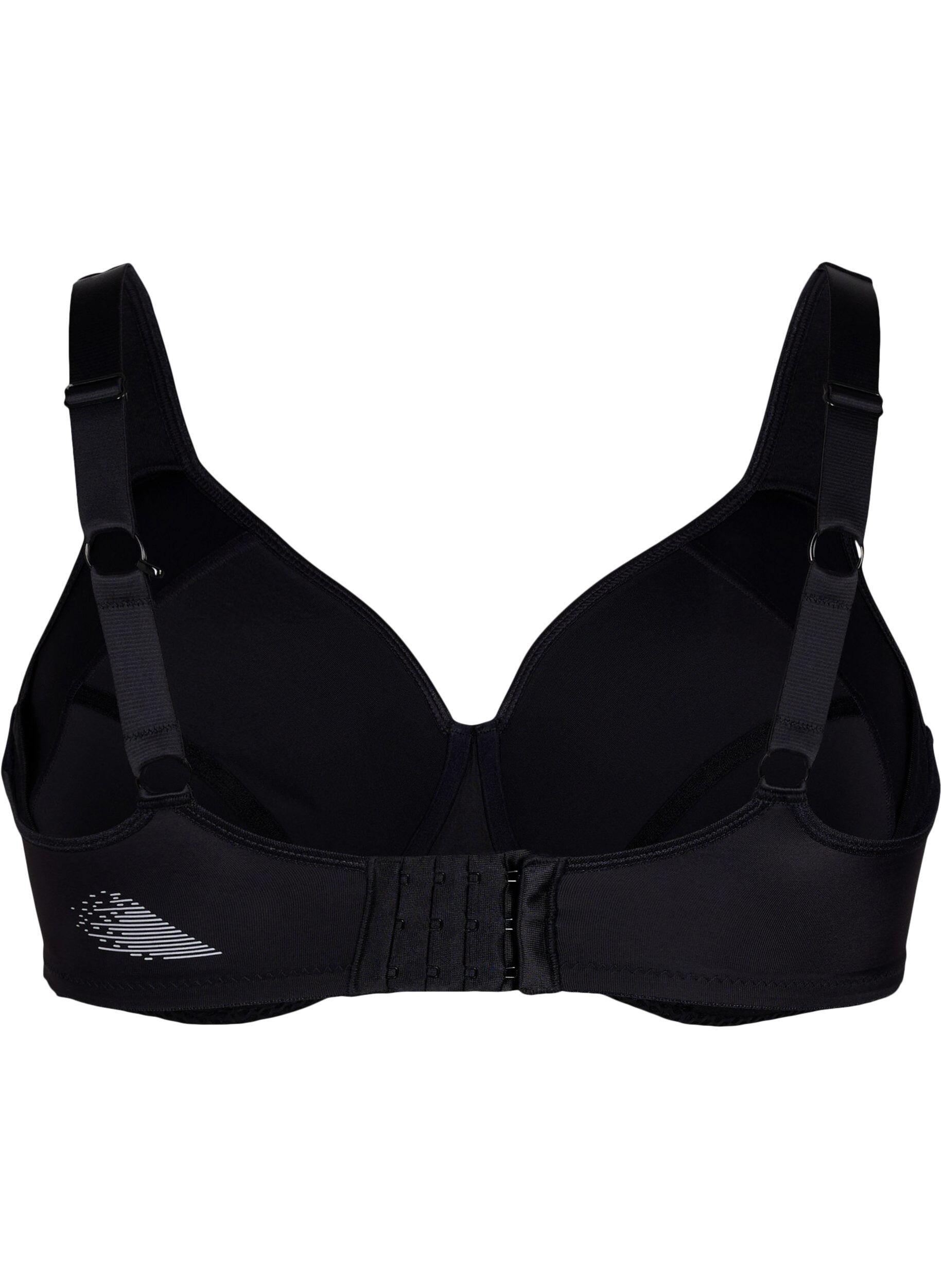 Zizzi CORE, HIGH SUPPORT WIRE BRA - Sportsbh med b&oslash;yle, Svart, Packshot image number 1
