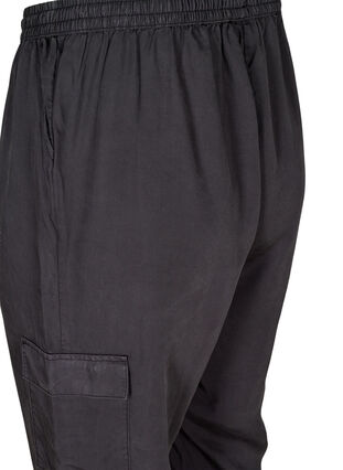 Bukser i lyocell med store lommer, Black, Packshot image number 3