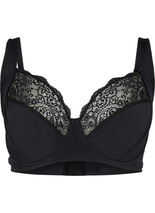 Zizzi Heldekkende BH med polstrede stropper, Black, Packshot image number 0