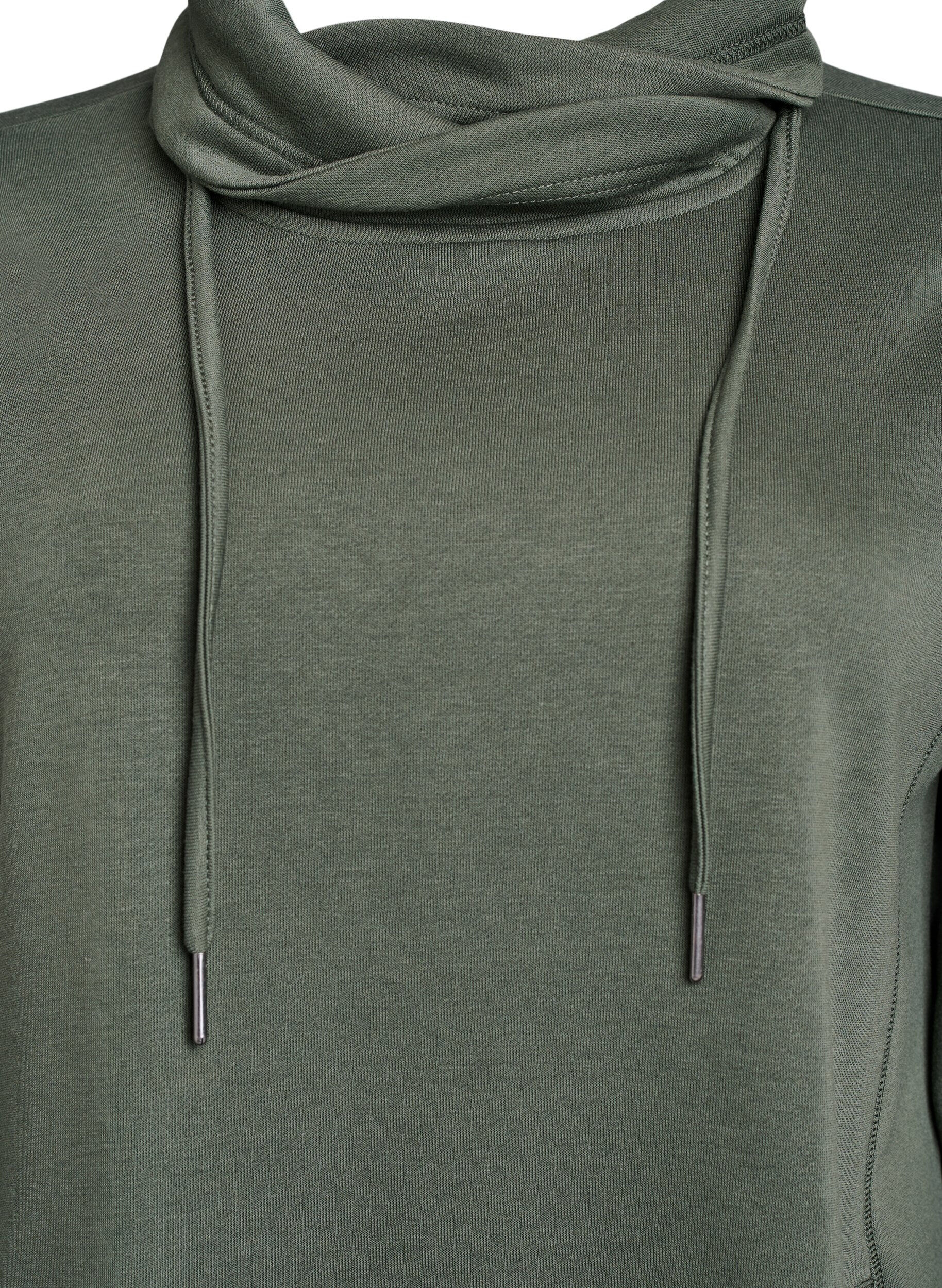 Zizzi FLASH - Kort genserkjole med h&oslash;y hals og lommer, Gr&oslash;nn, Packshot image number 2