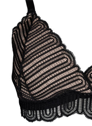 Zizzi Bralette med blonder og myk vattering, Svart, Packshot image number 2