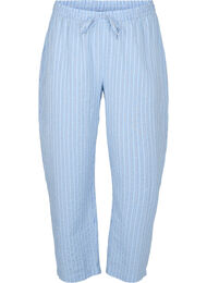 Løse stripete pysjamasbukser i bomull, Chambray Blue Stripe