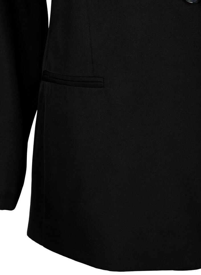 FLASH - Enkel blazer med knapp, Svart, Packshot image number 3