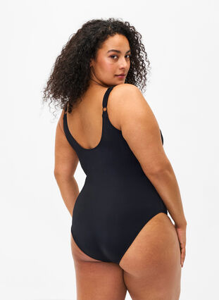 Badedrakt med wrap, Black, Model image number 1