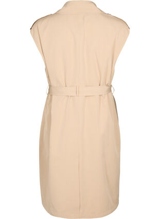 Zizzi Lang vest med belte, Nomad, Packshot image number 1
