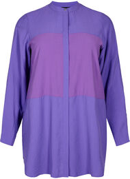 Lang skjorte med colorblock, Purple Block