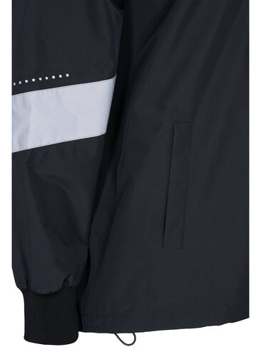 Regnjakke med refleksdetaljer, Black w. Reflex, Packshot image number 2