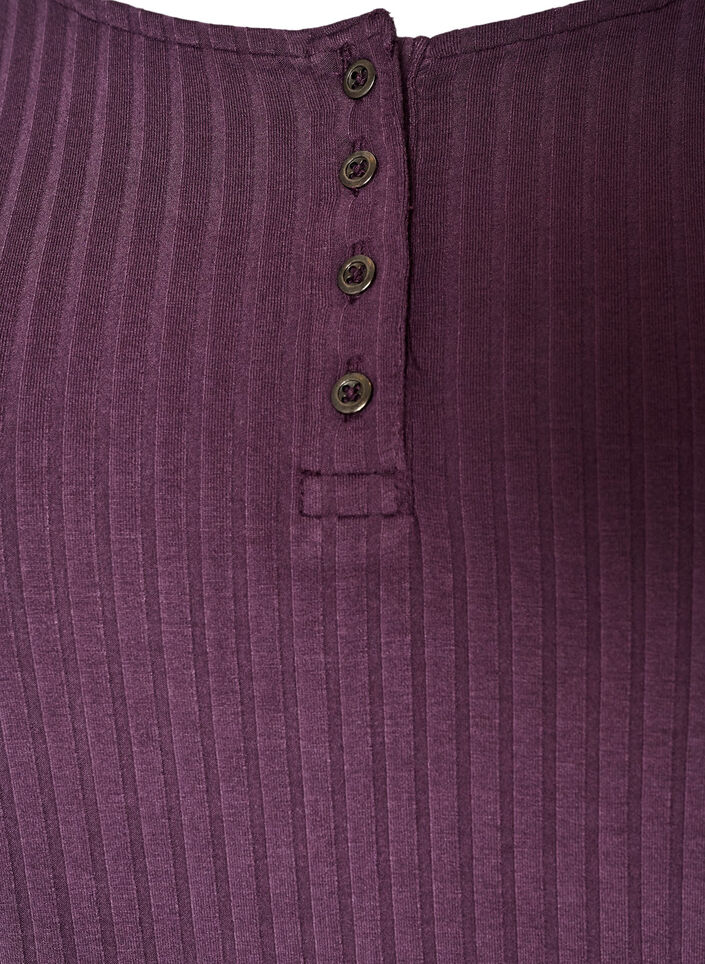 Nattkjole i viskosestoff med ribbestruktur, Lilla, Packshot image number 2