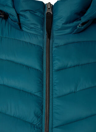 Lett jakke med lommer og avtakbar hette, Deep Teal, Packshot image number 2