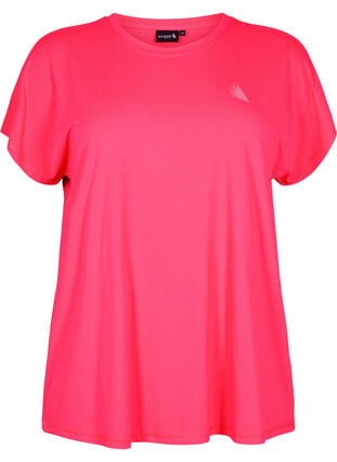 Kortermet trenings-T-skjorte, Neon Diva Pink, Packshot image number 0