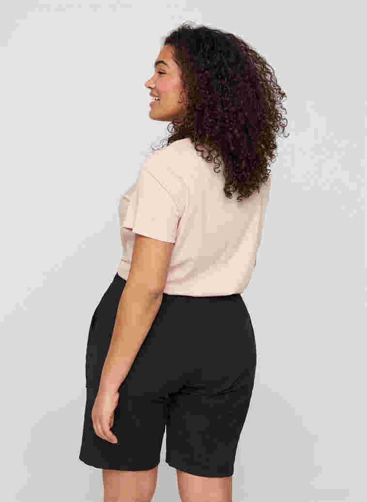 Løse shorts med lommer i bomull, Black, Model image number 1