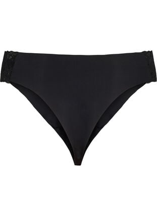 Zizzi 2-pakning Brazilian-truser med normal midje, Svart, Packshot image number 1
