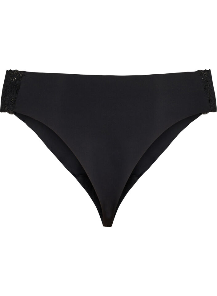 2-pakning Brazilian-truser med normal midje, Svart, Packshot image number 1