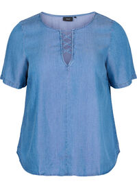 Kortermet bluse i lyocell (TENCEL™)