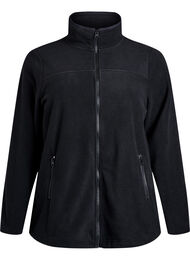 Fleecejakke med lommer, Black