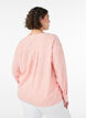 Bluse i lin og viskose med V-hals, Orange, Model image number 2