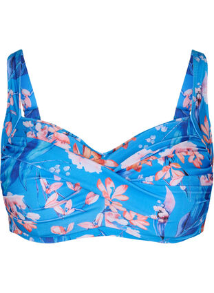 Mønstrete bikinioverdel, Bright Blue Print, Packshot image number 0