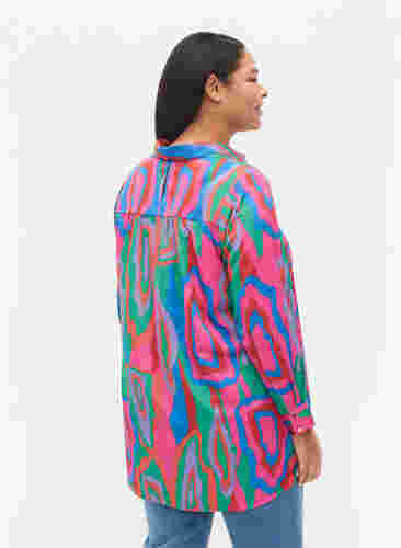 Lang mønstrete skjorte, Colorfull Art Print, Model image number 1