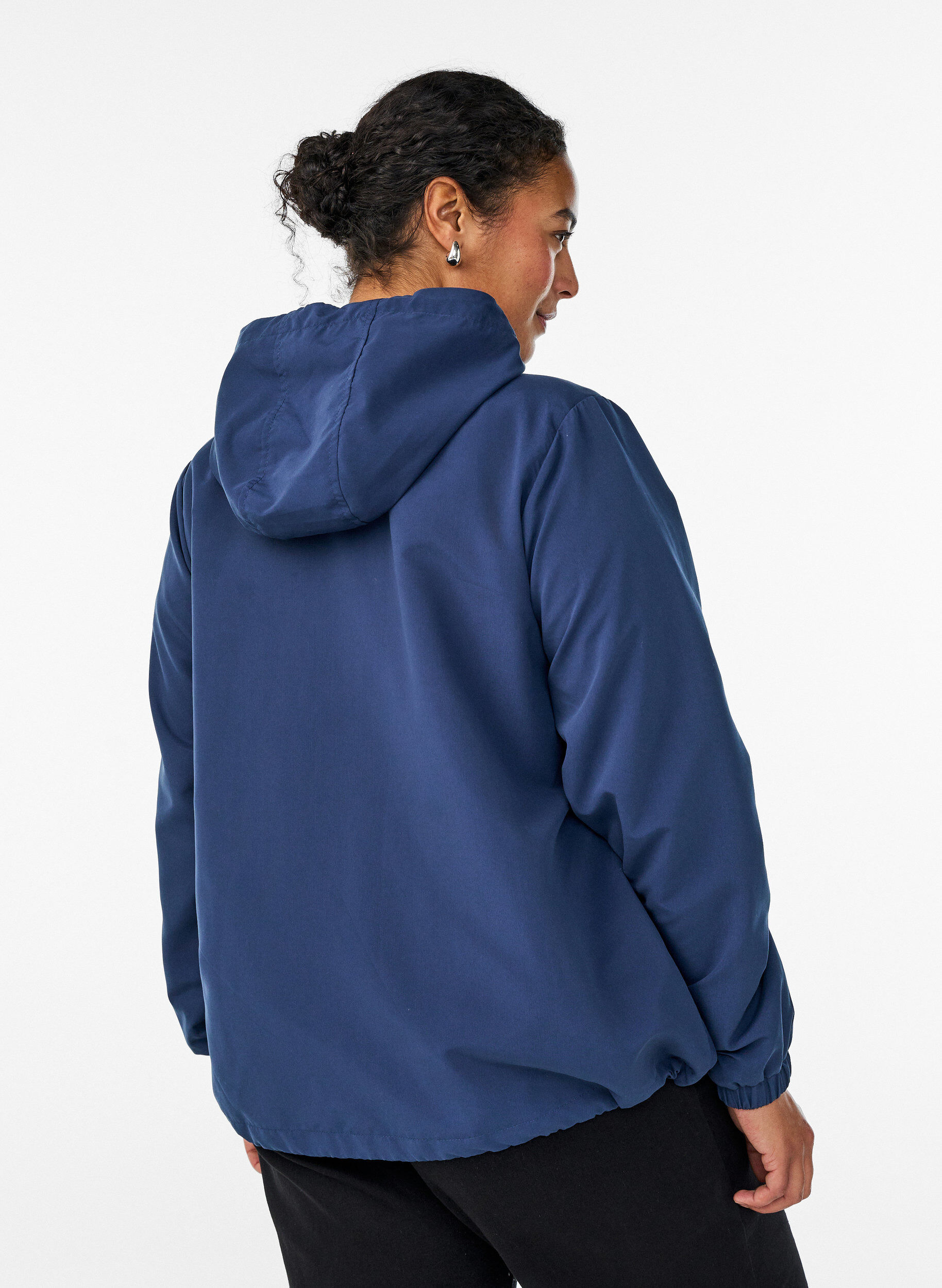 ZizziLett jakke med hette og glidel&aring;s, Bl&aring;, Model image number 2