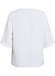 Skjortebluse med v-hals og 3/4 ermer, Vanilje, Packshot image number 1