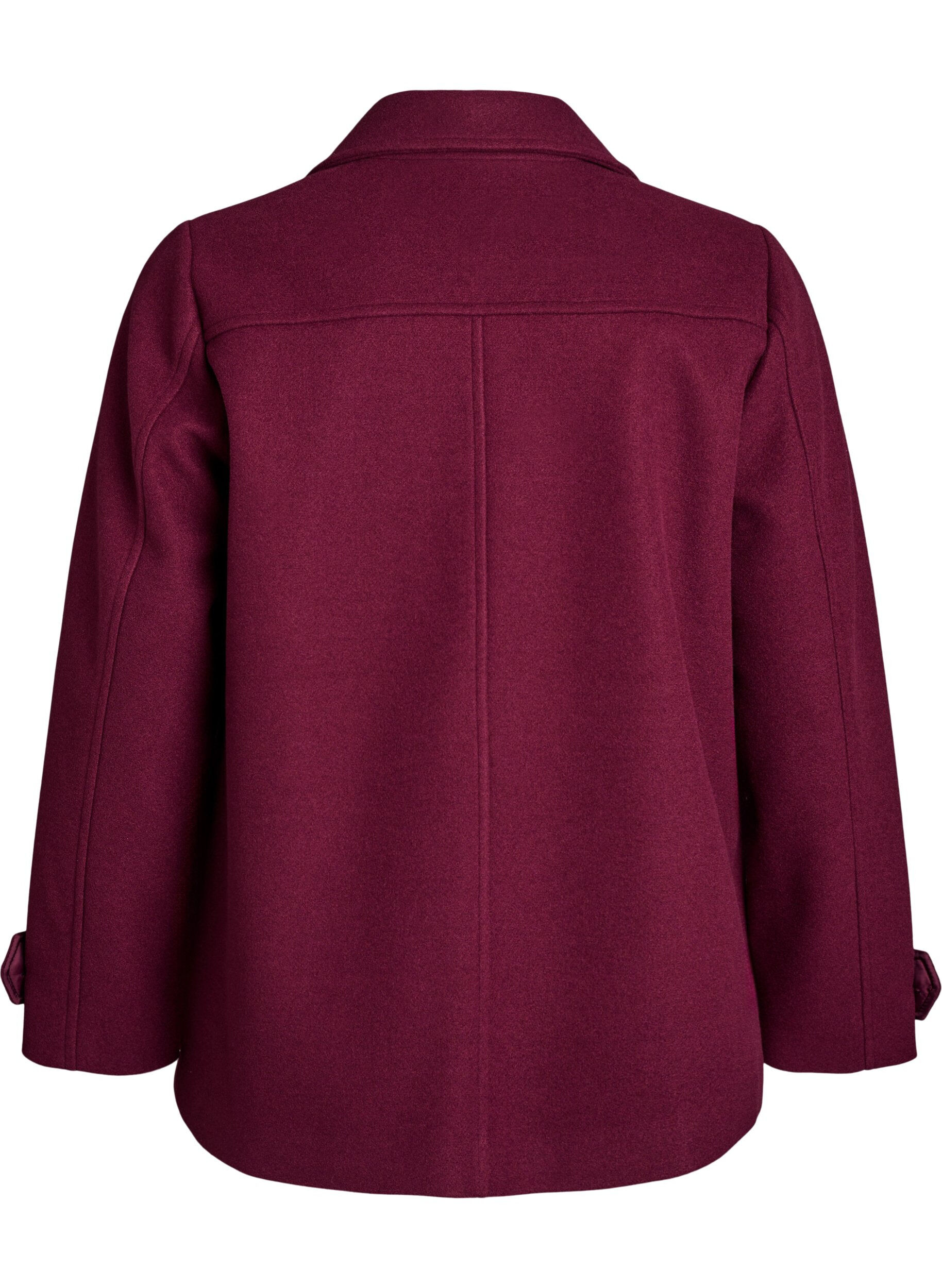 ZizziKort k&aring;pe med dobbeltradede knapper, R&oslash;d, Packshot image number 1