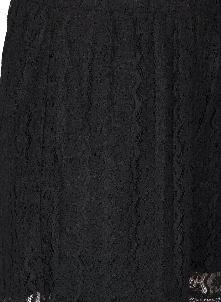 Høytlivs shortser med blonder, Black, Packshot