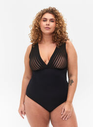 Bodystocking med mesh, Black, Model