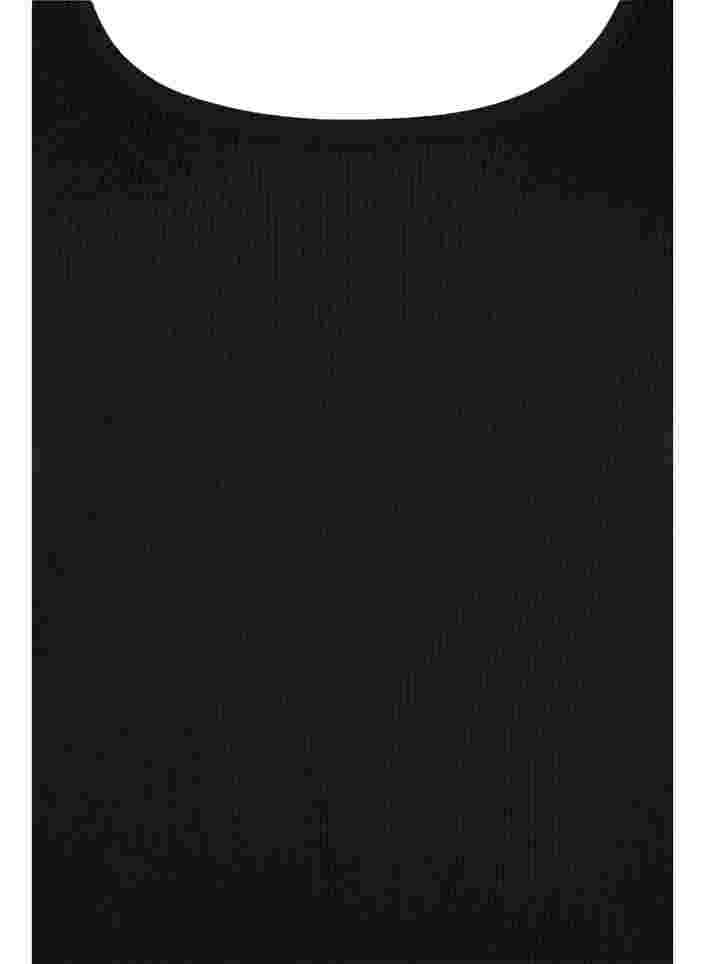 Basis tanktopp i en ribbet struktur, 2 stk., Black/Bright White, Packshot image number 2