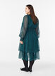 Midikjole i chiffon med prikket mønster, Grønn, Model image number 1
