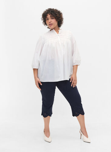 Knickers med broderi anglaise, Dark Blue, Model image number 2