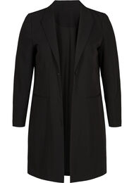 Klassisk, lang blazer i viskosemiks, Black