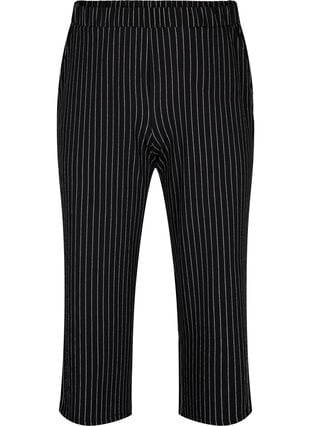 Løse bukser med 7/8 lengde, Black White Stirpe, Packshot image number 0