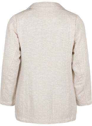 Zizzi Blazer i materialblanding med lin, Rainy Day, Packshot image number 1