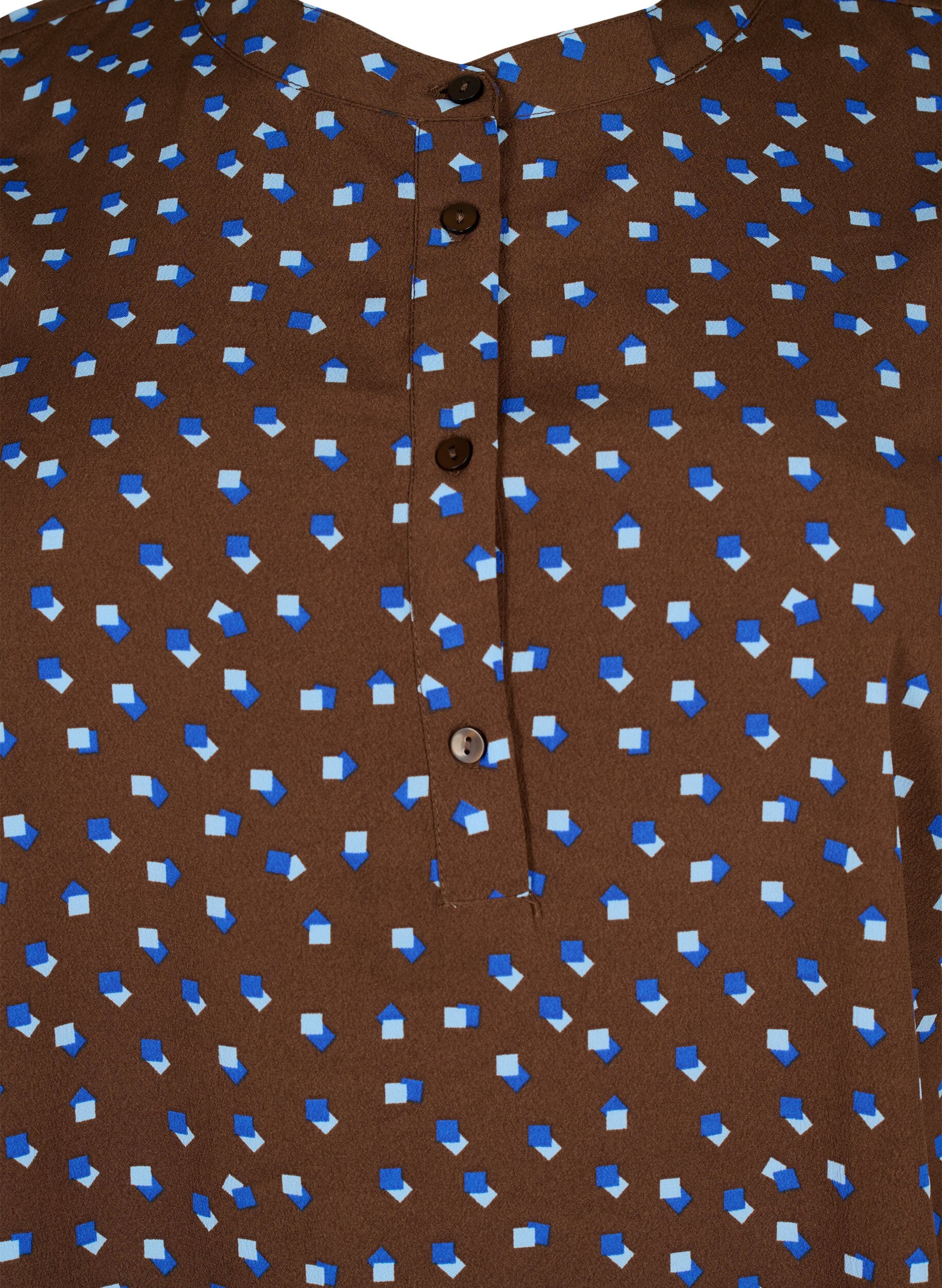 Zizzi Tunika med FLASH-trykk og lange ermer, Chicory Coffee AOP, Packshot image number 2