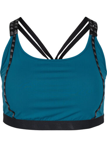Sports-BH med mesh på ryggen, Deep Teal, Packshot image number 0