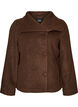 Kort jakke med asymmetrisk knappelukking, Brun, Packshot image number 0