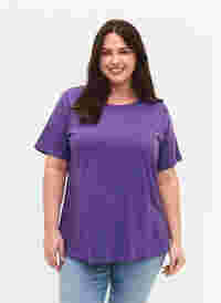 Basis T-skjorter i bomull, 2 stk., Deep Lavender/Black, Model