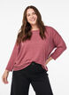 Jersey bluse med 3/4 ermer, Rosa, Model image number 0