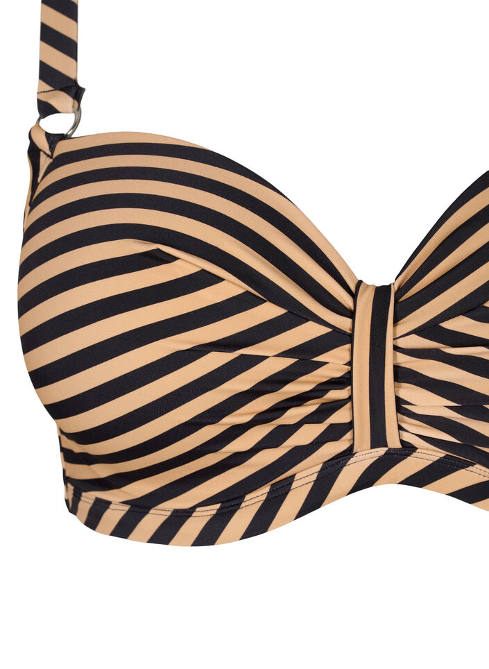 Bikinioverdel med bøyle og mønster, Brun, Packshot image number 2